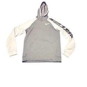 Nike Gray and White Hoodie Men’s Dri Fit Nike Long Sleeve Pullover Small